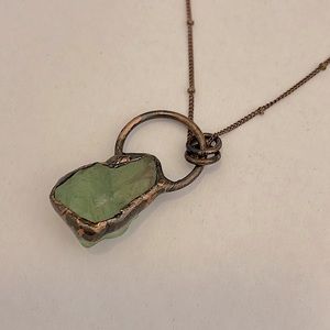 Green Emerald necklace on brass